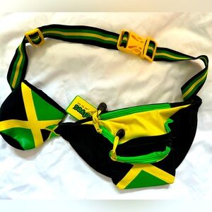 Jamaica themed fanny pack & koozie